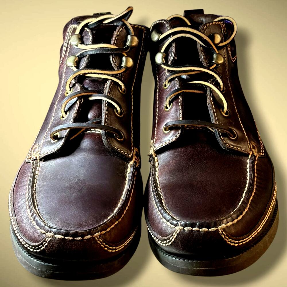 Men's Size 10 CABELA'S Brown Leather Moc Toe Casual Chukka Boots GUC